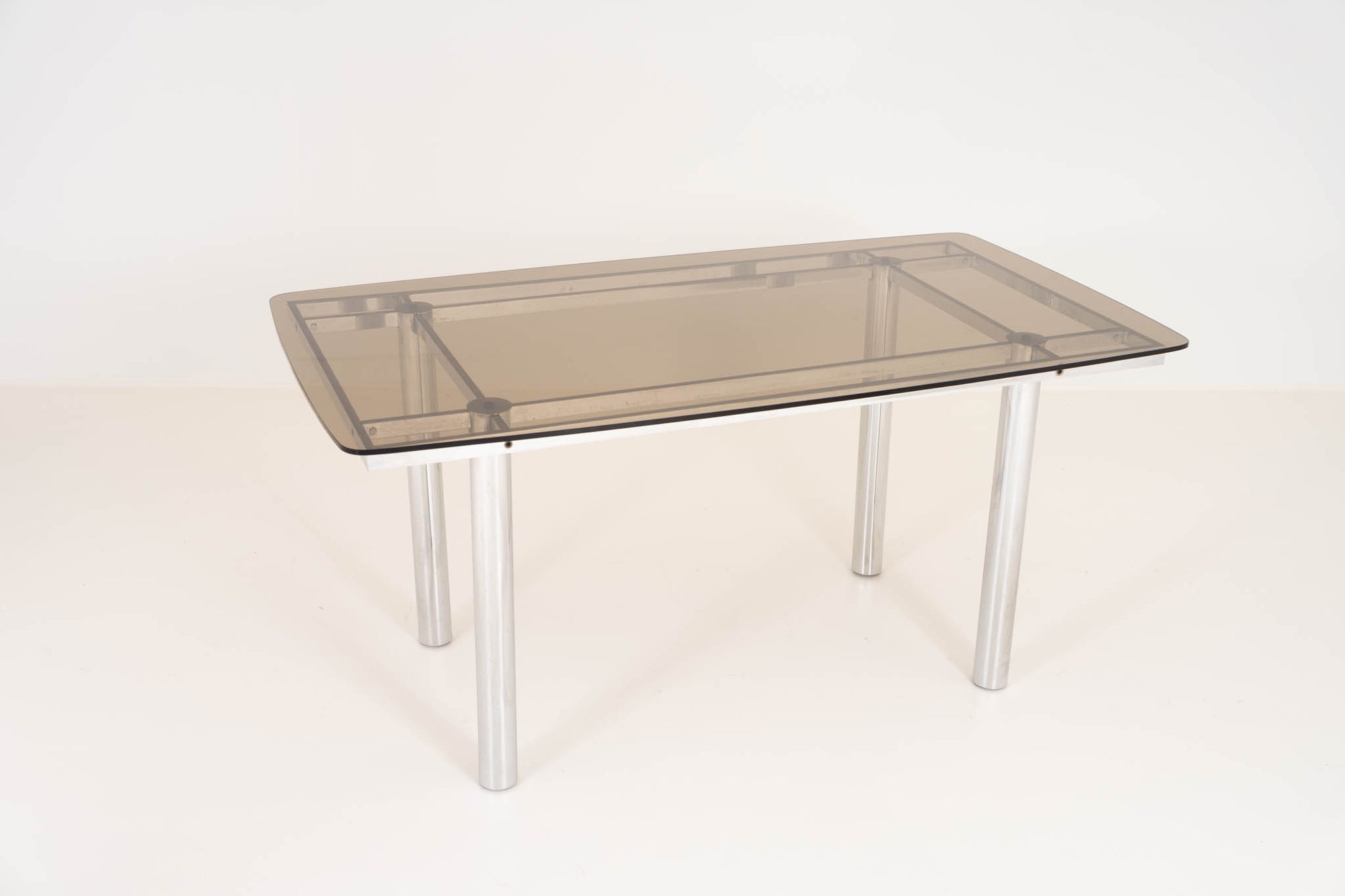 1970s Smoked Glass Dining Table