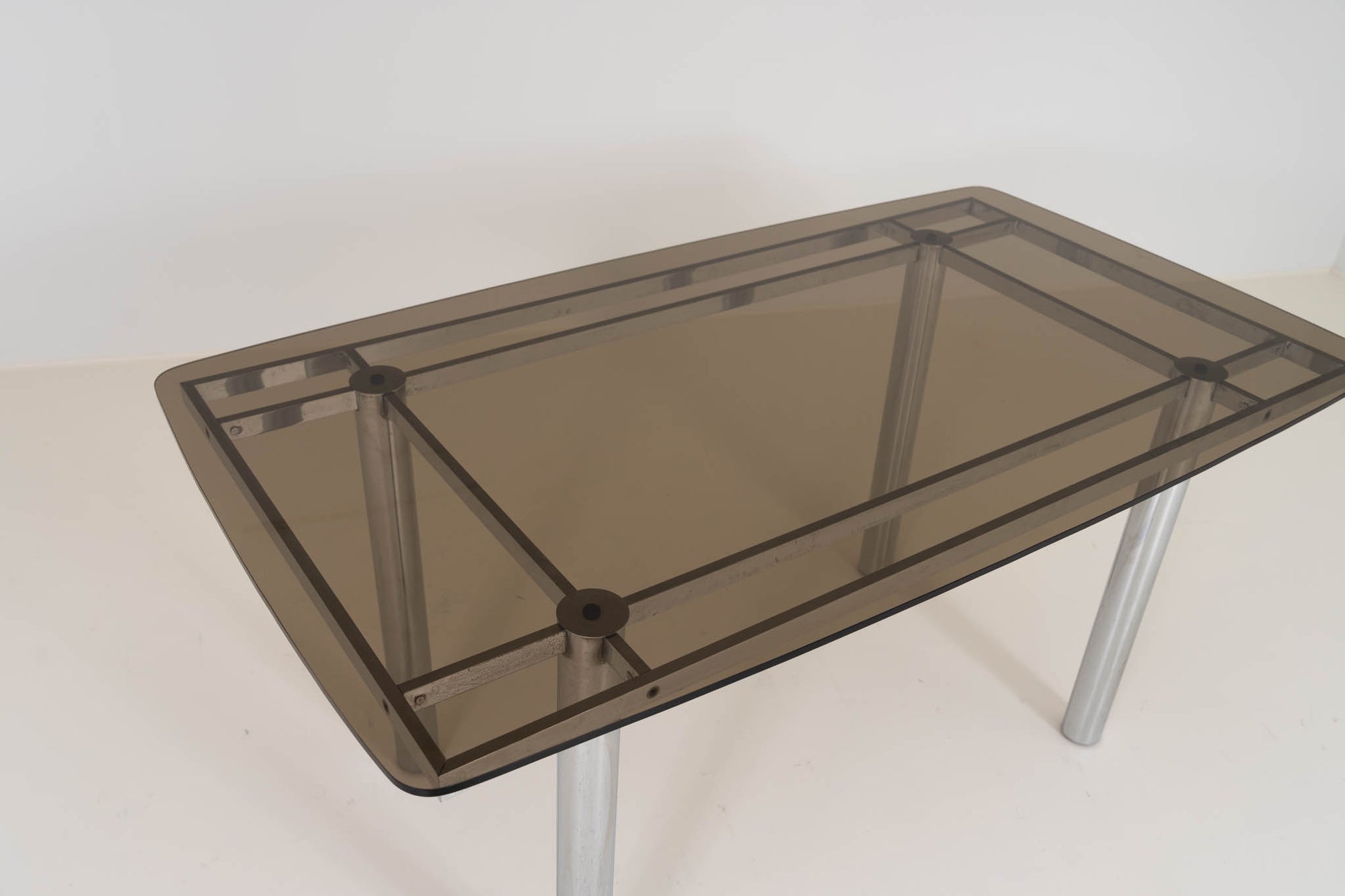 1970s Smoked Glass Dining Table