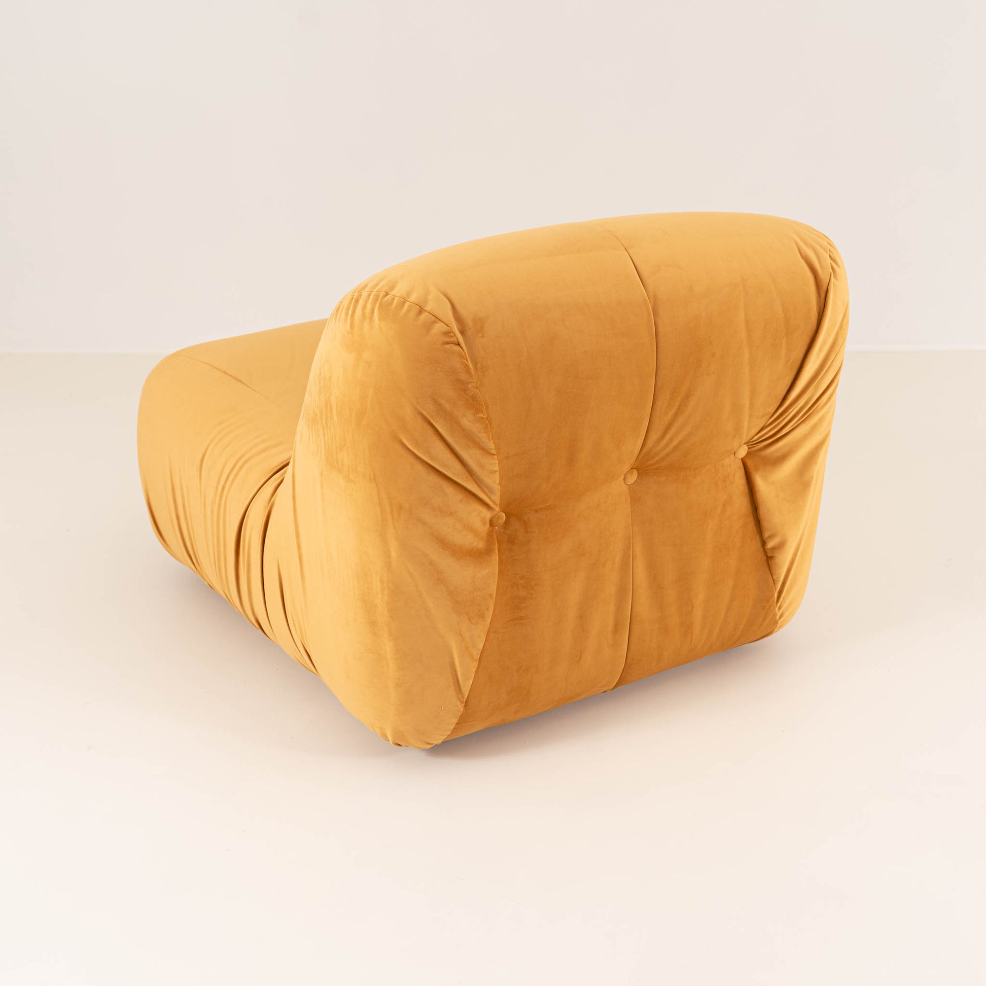 LOUNGE CHAIR NEWLY REUPHOLSTERED IN VELVETY FABRIC