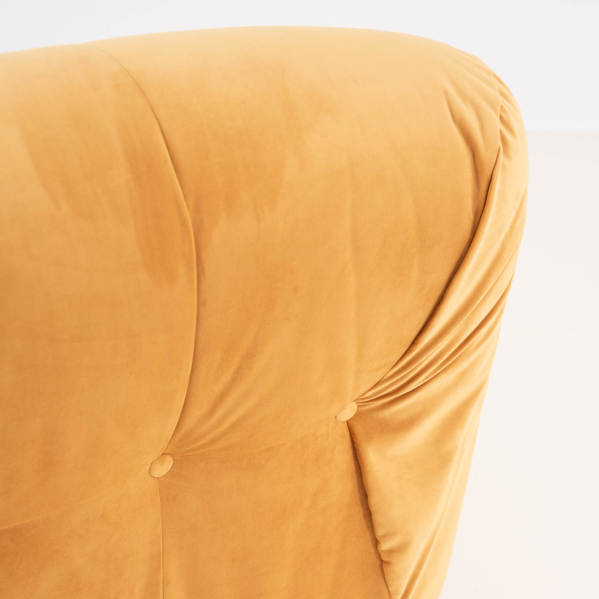 LOUNGE CHAIR NEWLY REUPHOLSTERED IN VELVETY FABRIC