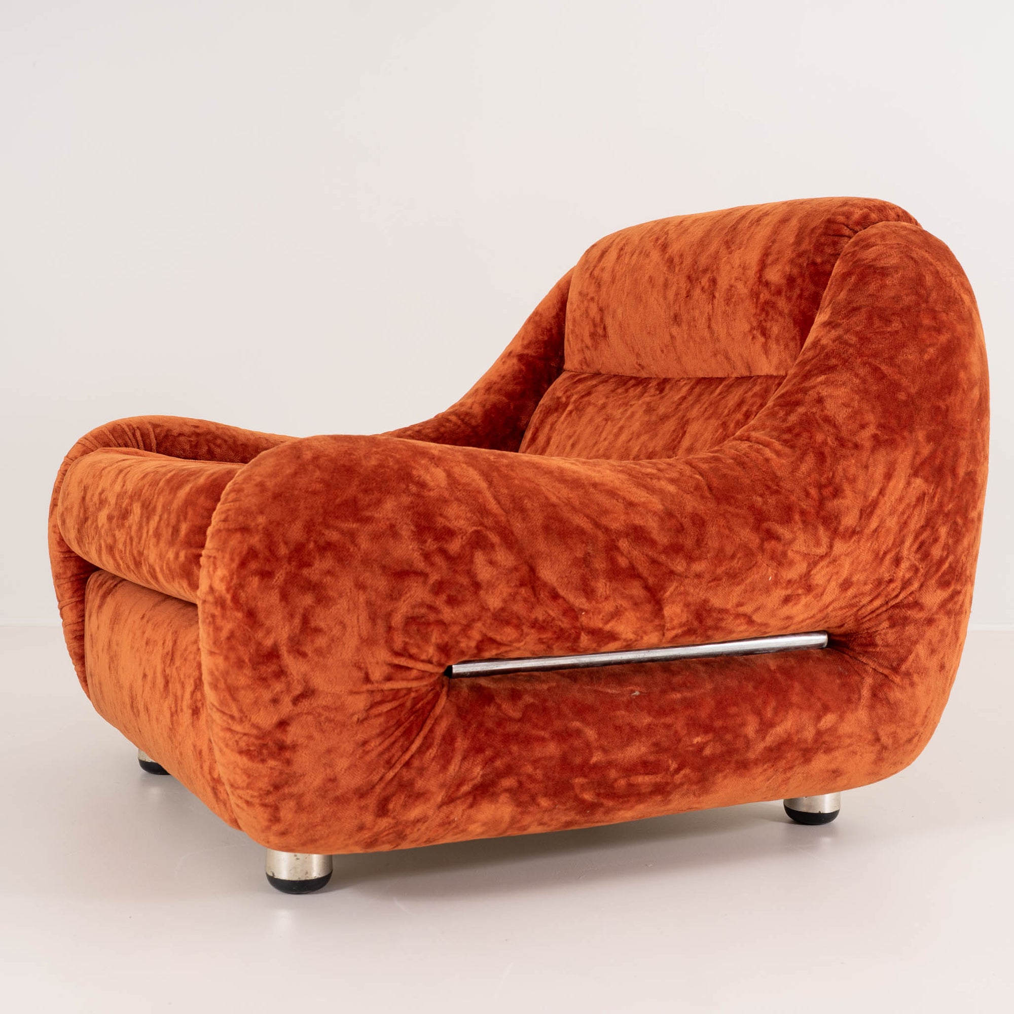 1970s ITALIAN VELVET ARMCHAIR