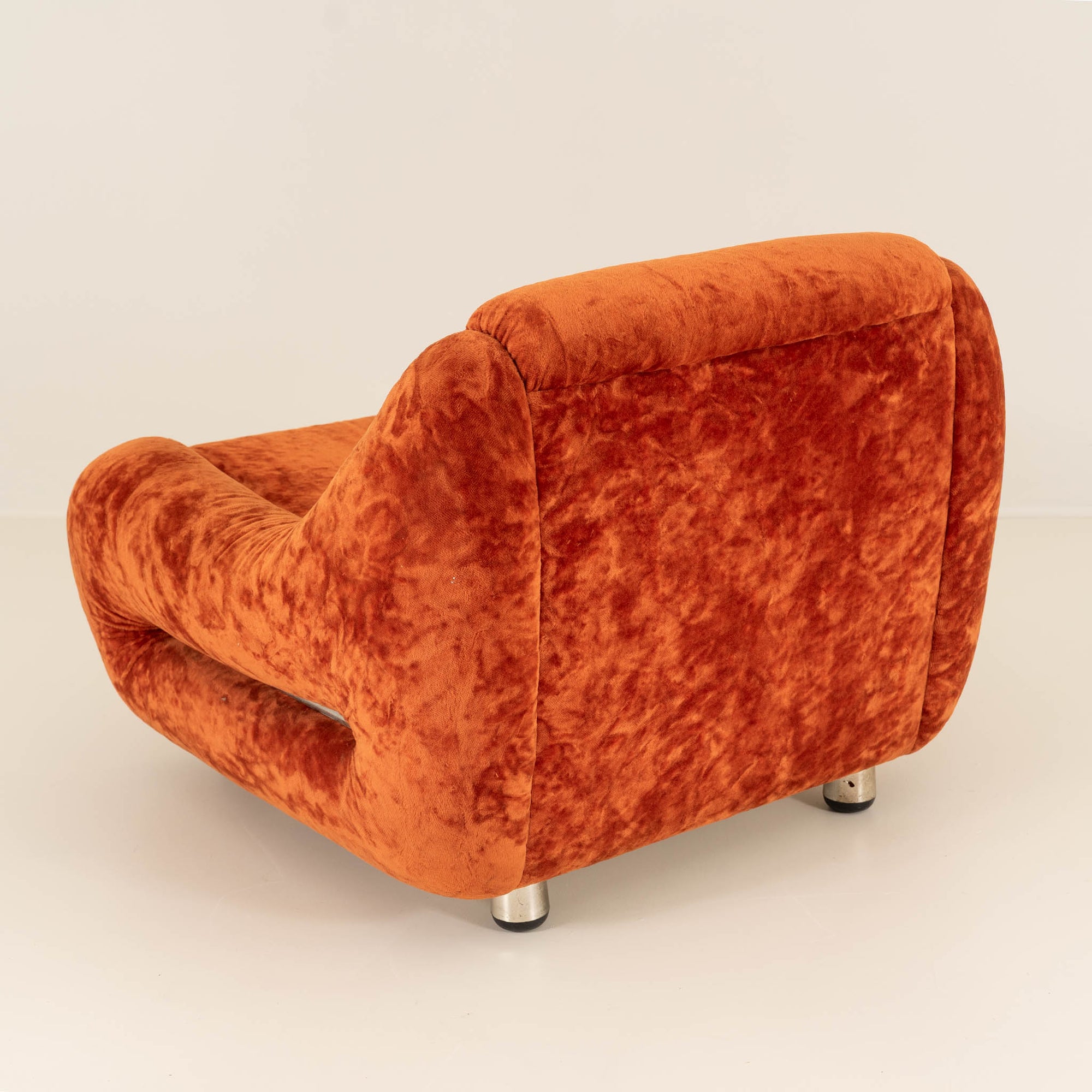 1970s ITALIAN VELVET ARMCHAIR