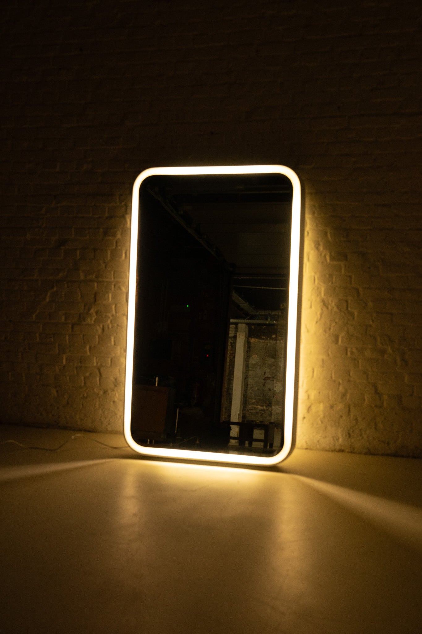 FULL LENGHT MIRROR WITH LIGHT BY CRB ITALIA 1970s