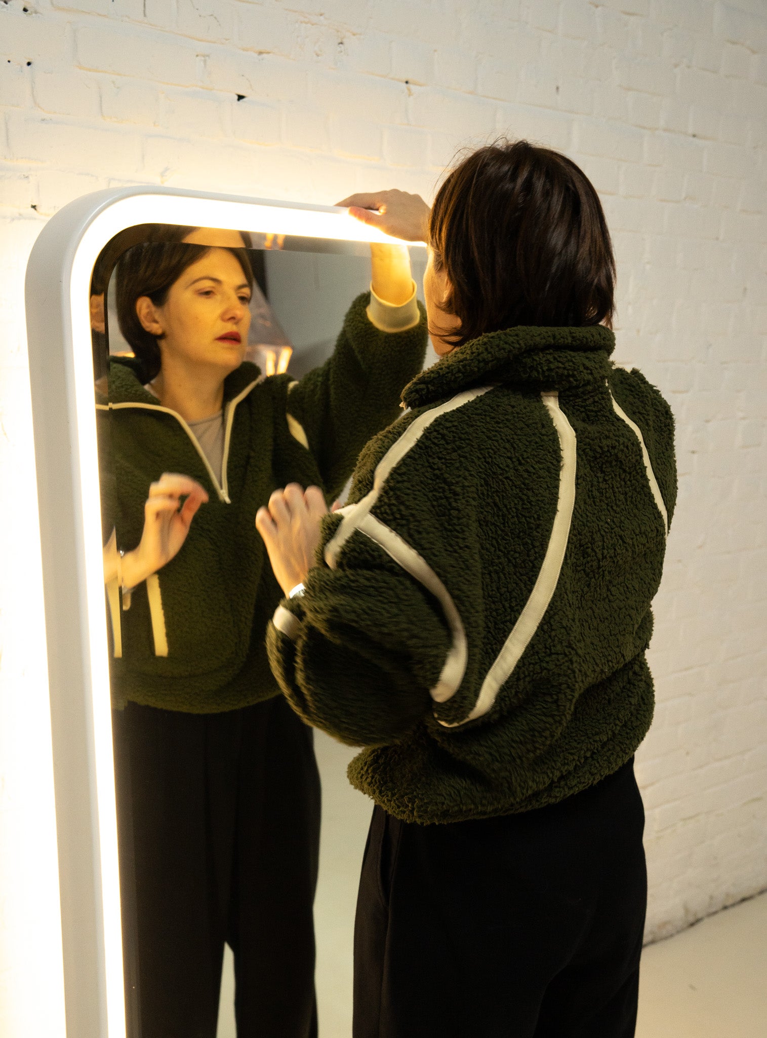 FULL LENGHT MIRROR WITH LIGHT BY CRB ITALIA 1970s