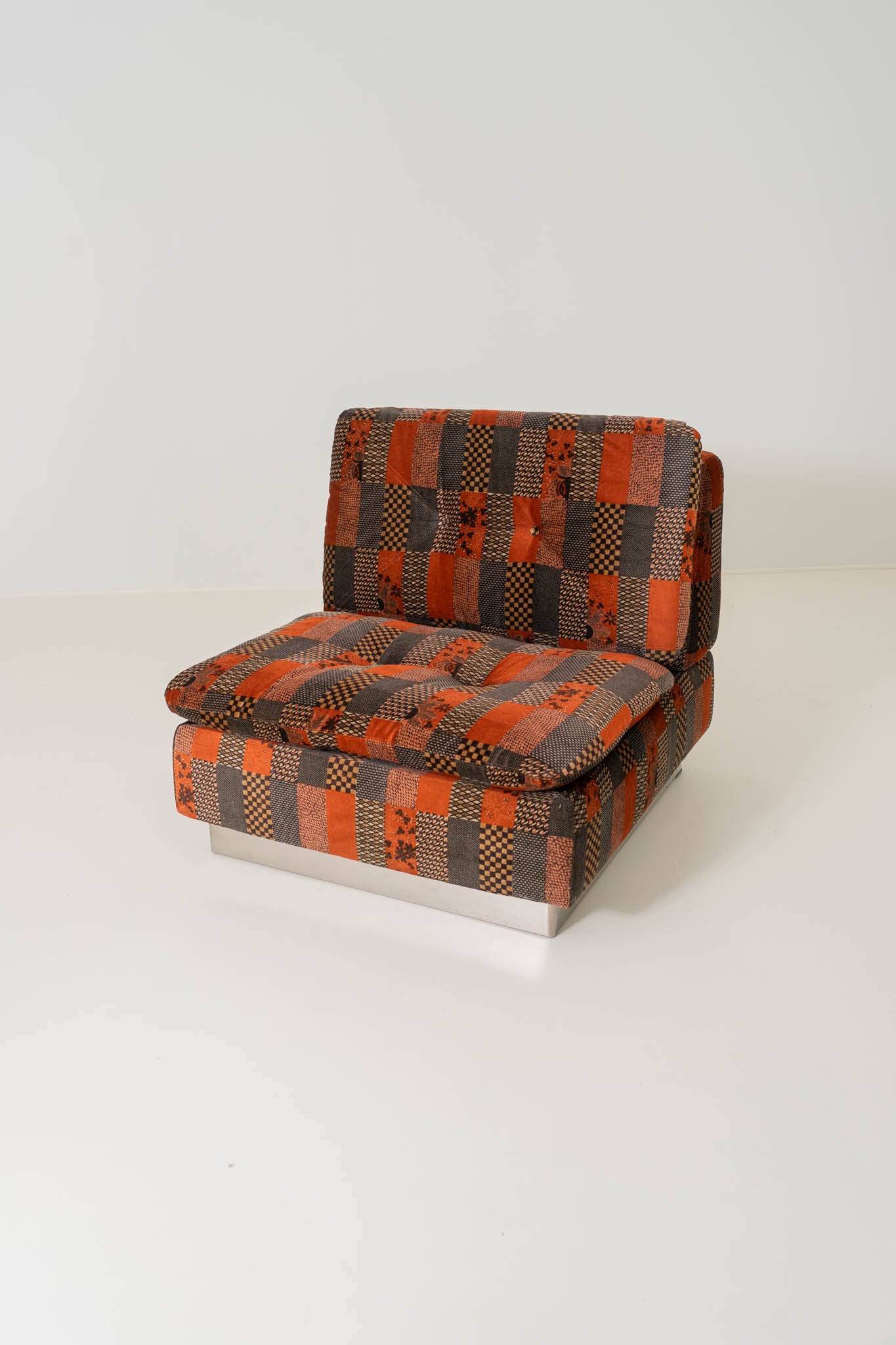 Giovanni Offredi for Saporiti – Modular Velvet Sofa Set with Coffee Table, Italy 1970s
