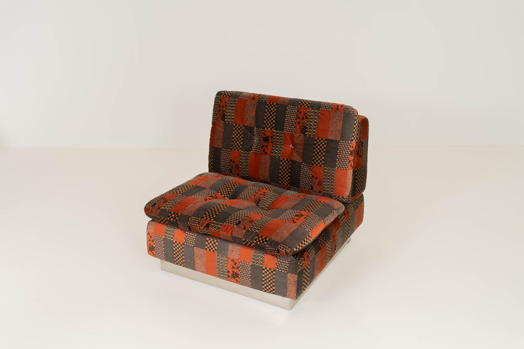 Giovanni Offredi for Saporiti – Modular Velvet Sofa Set with Coffee Table, Italy 1970s