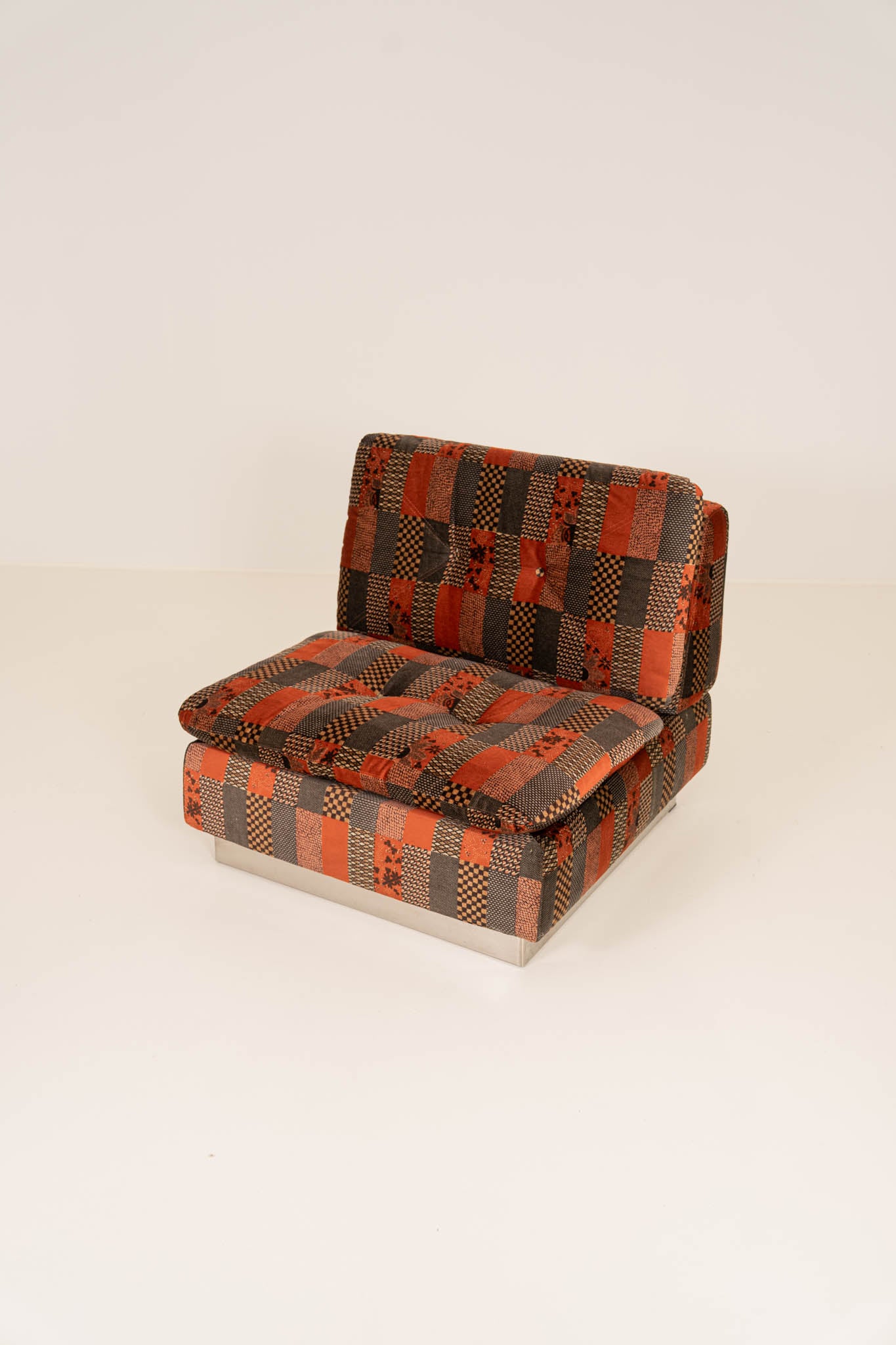 Giovanni Offredi for Saporiti – Modular Velvet Sofa Set with Coffee Table, Italy 1970s