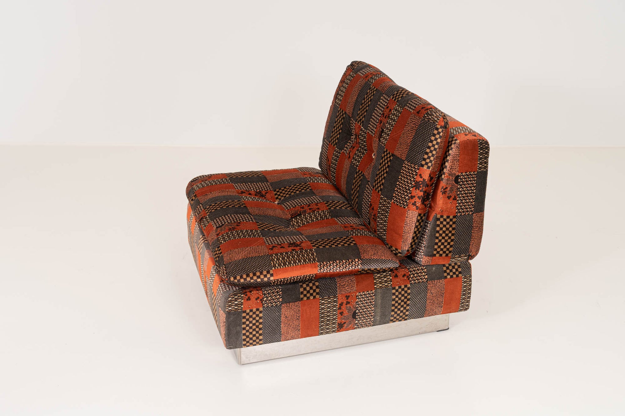 Giovanni Offredi for Saporiti – Modular Velvet Sofa Set with Coffee Table, Italy 1970s