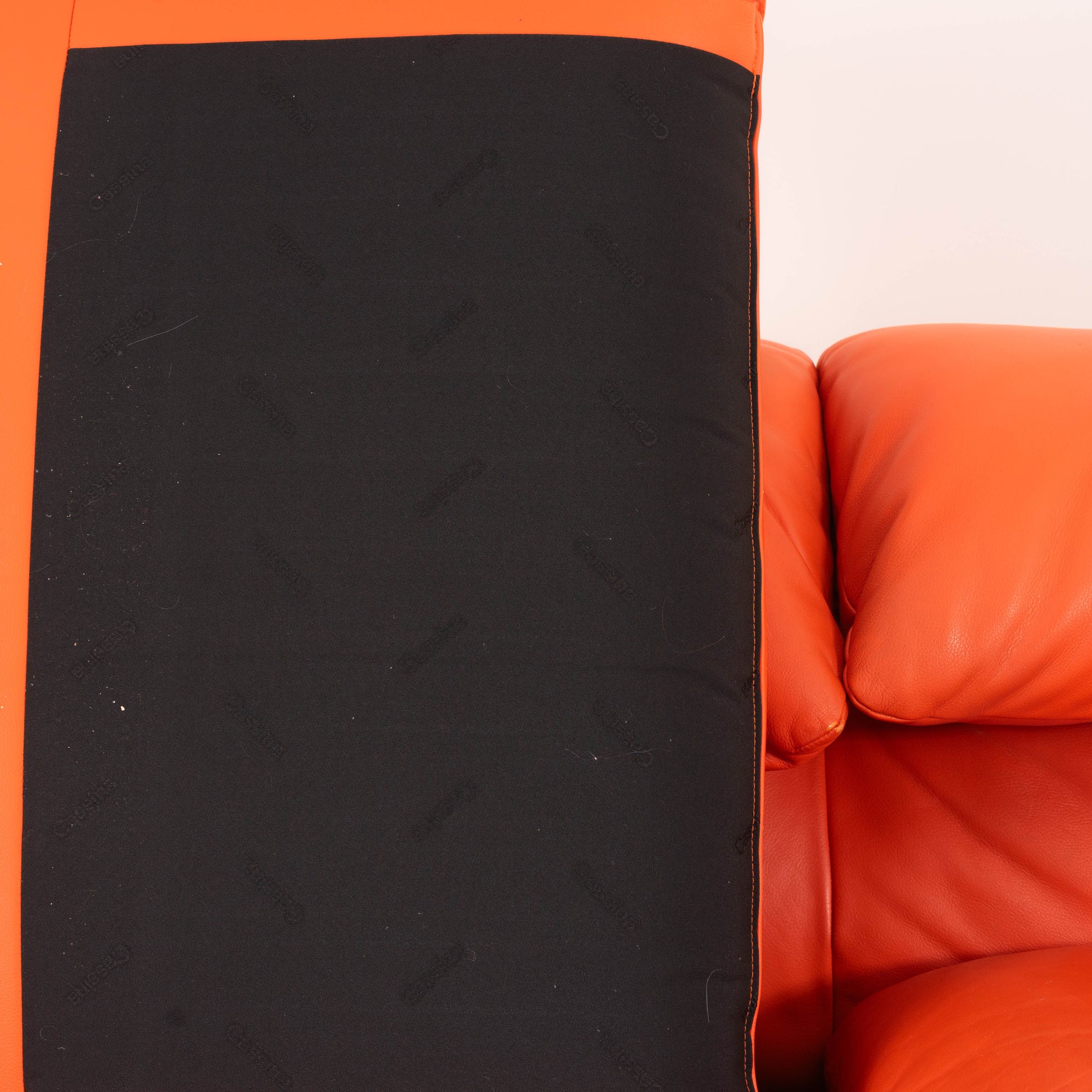 Cassina Maralunga 2-Seater Sofa by Vico Magistretti – Orange Leather