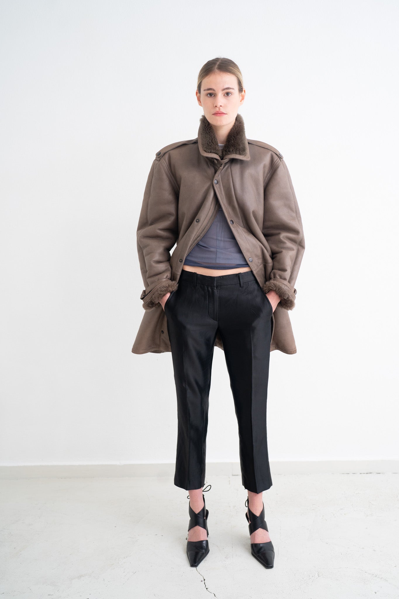 TAUPE SHEARLING JACKET