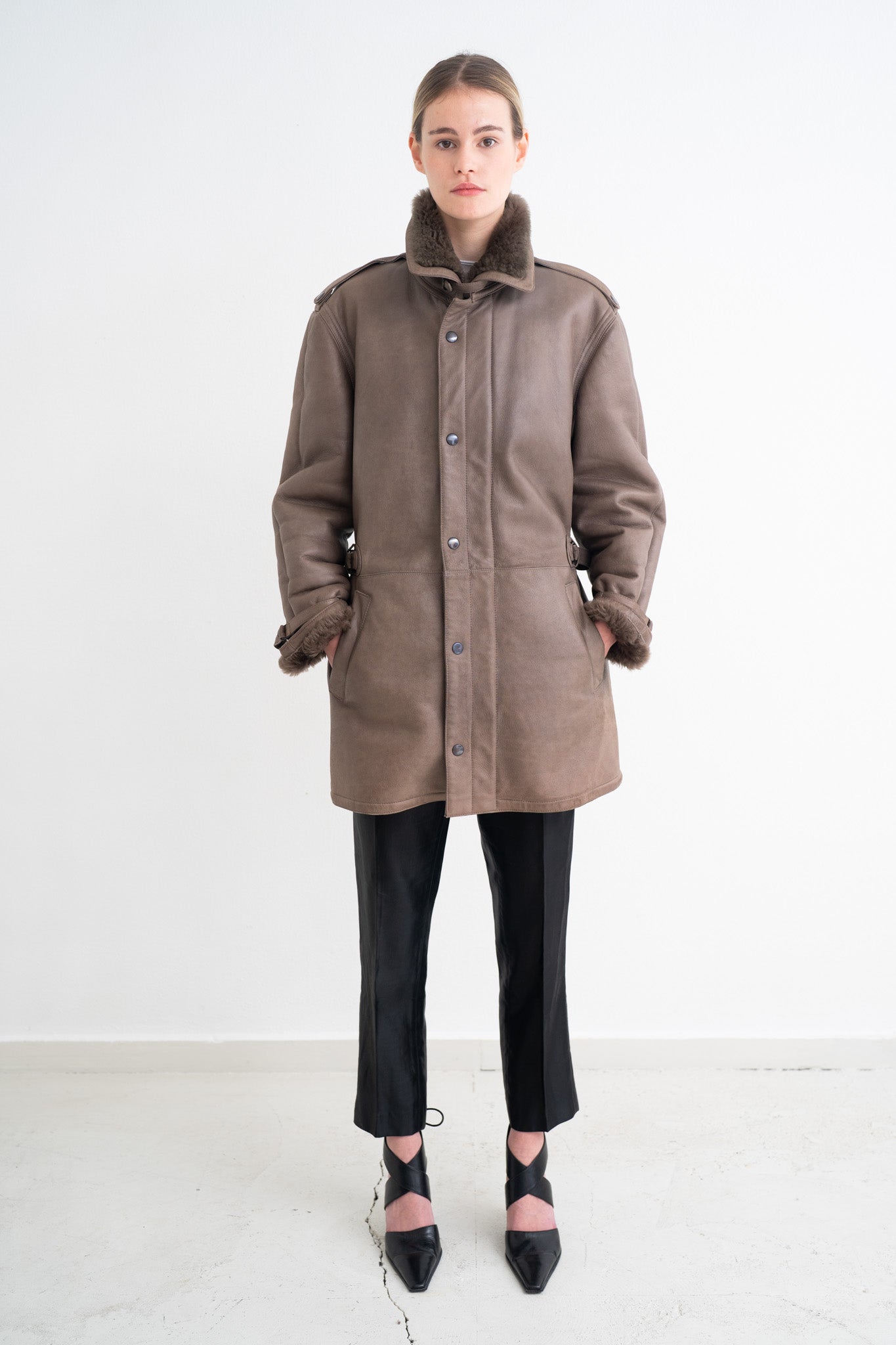 TAUPE SHEARLING JACKET