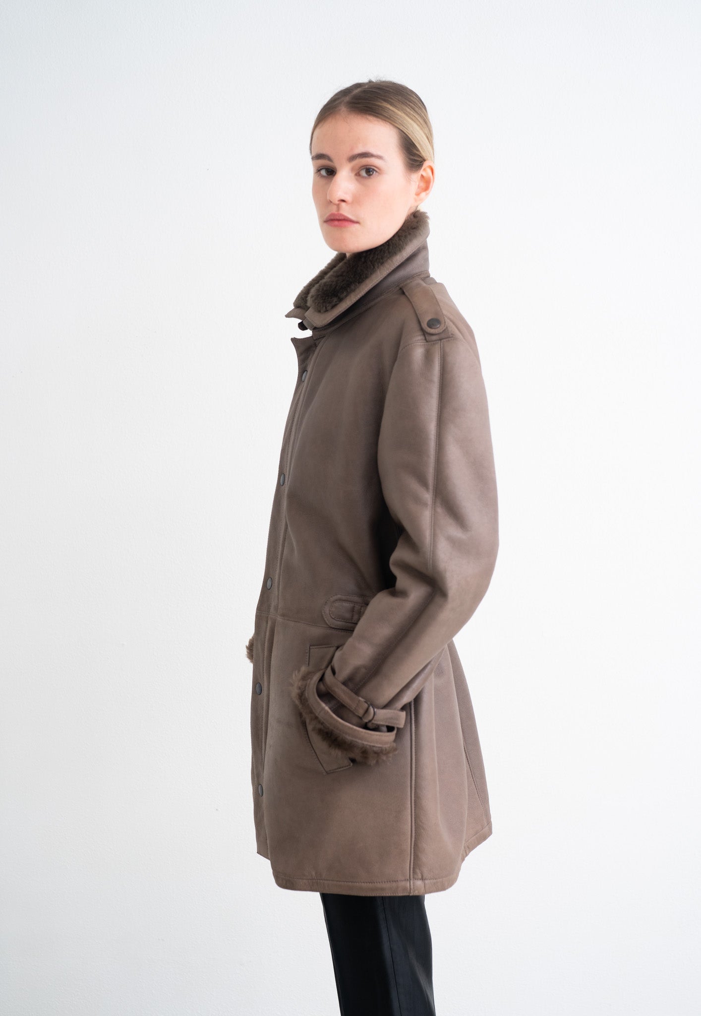 TAUPE SHEARLING JACKET