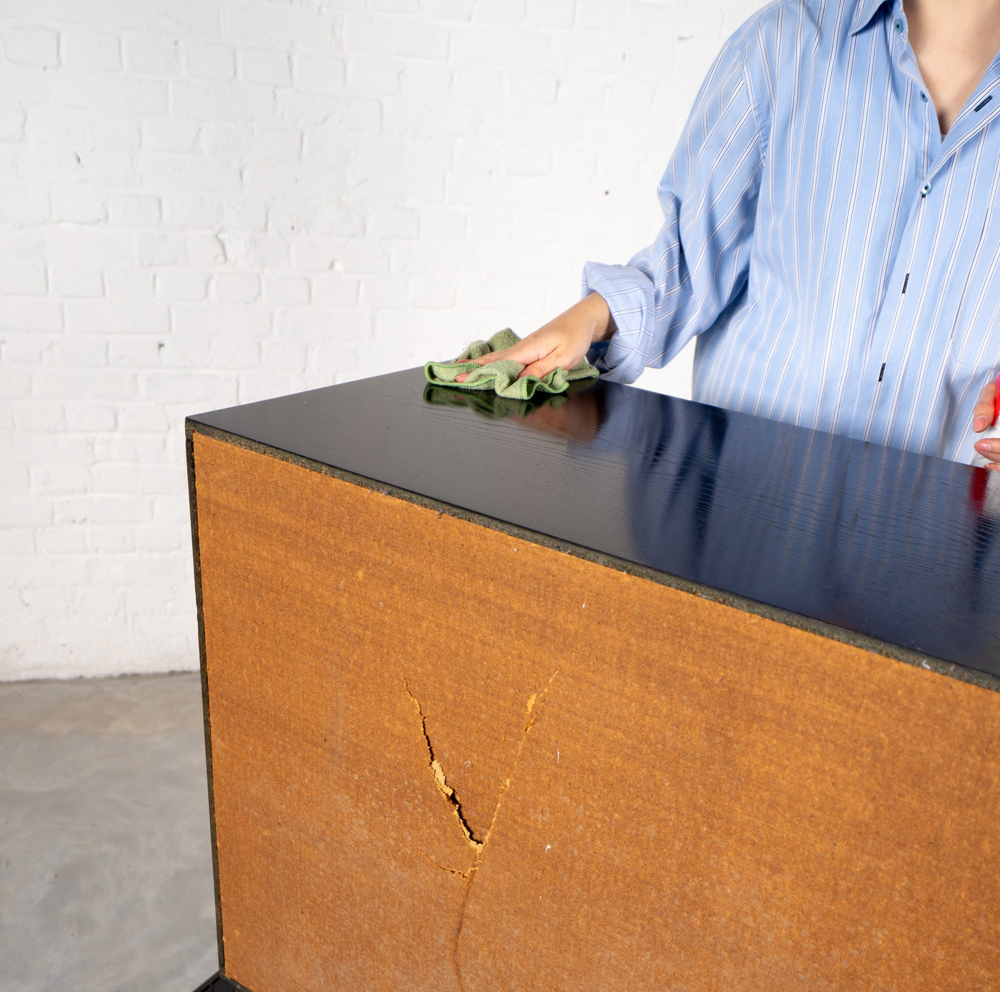 BRUTALIST 1970s CABINET IN OFF-WHITE