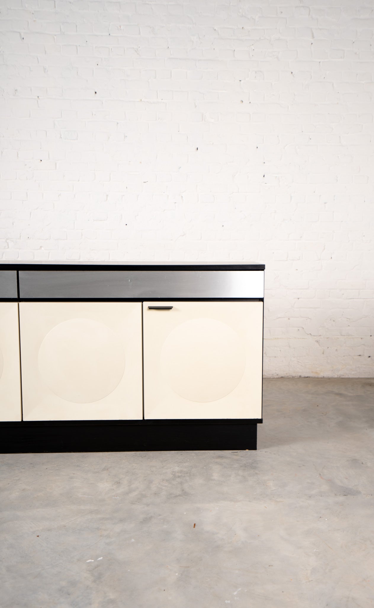 BRUTALIST 1970s CABINET IN OFF-WHITE