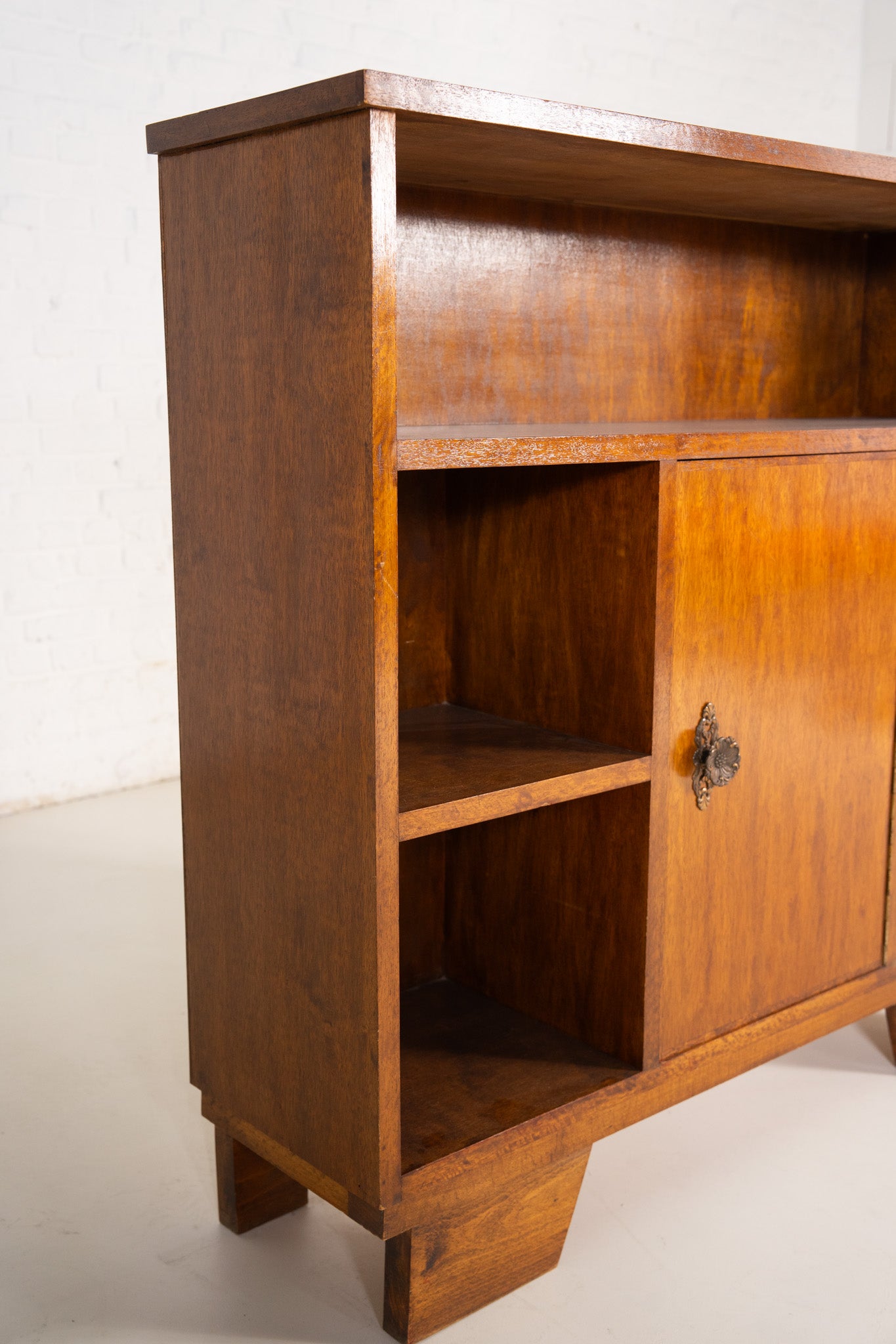 WOODEN CABINET-OPEN SHELVING STORAGE