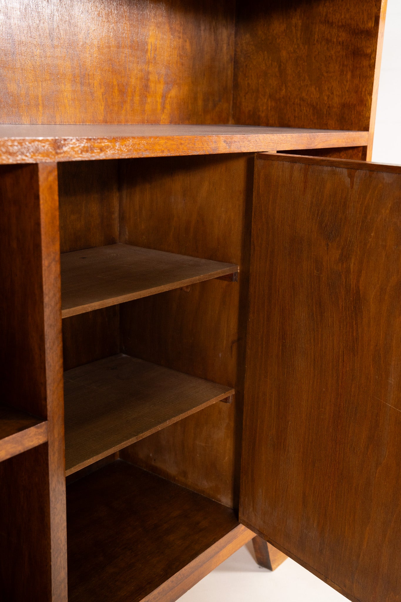 WOODEN CABINET-OPEN SHELVING STORAGE