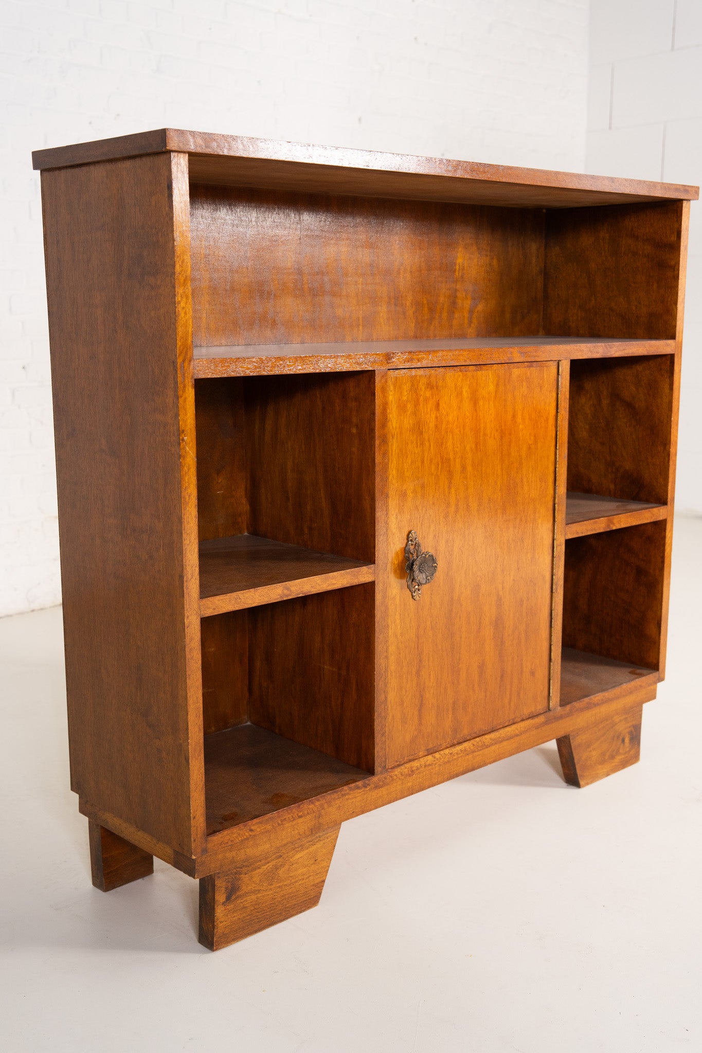 WOODEN CABINET-OPEN SHELVING STORAGE